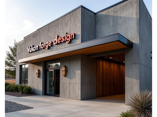 Yukon Forge Design workshop exterior with industrial aesthetic