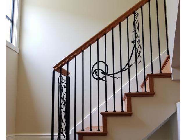 Custom designed interior staircase railing