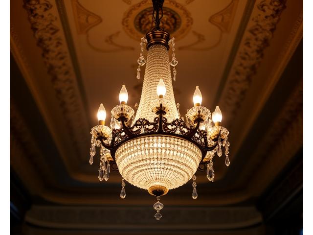 Refurbished vintage metal chandelier