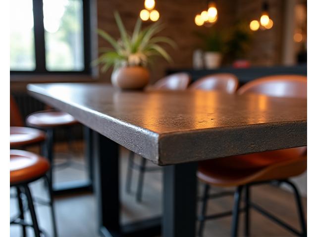 Custom industrial steel dining table